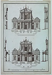 Two Variants of a Facade of S. Maria Sopra Minerva, Rome