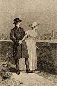 Untitled (couple beside a wall)