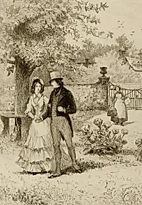 Untitled (couple walking in a garden)