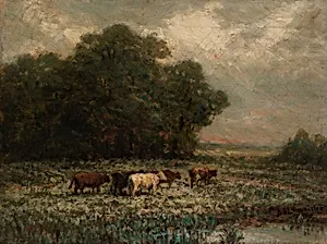 Untitled (landscape with cattle grazing)