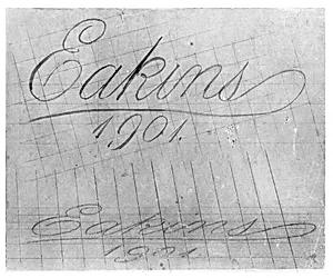 (Untitled) (Perspective Study Of Signature) (Study for Portrait Of Professor Leslie W. Miller)