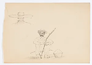 Untitled (Seated Man with Stick)