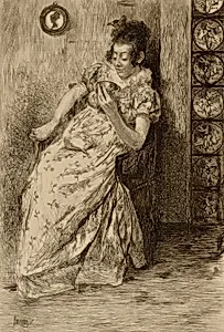 Untitled (woman reading tea leaves) by Bieman, n.d.