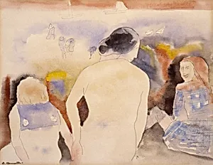 Untitled (Woman with Black Hair and Two Children)