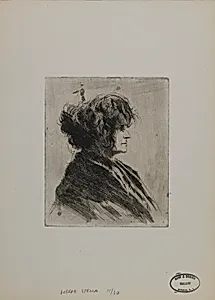 Untitled--Woman with Scarf and Disheveled Hair