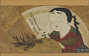 Uzume (Okame) and flowers