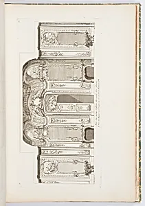 Vüe de Même (Czartoryski) Sallon du Costé des Glacés (Design for the Salon Czartoryski), plate 85, in Oeuvres de Juste-Aurèle Meissonnier (Works by Juste-Aurèle Meissonnier) by Juste-Aurèle Meissonnier, French, b. Italy, 1695–1750