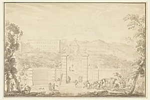 View of a Monastery Receiving Visit from Great People by Carlo Marchionni, Italian, 1702–1786