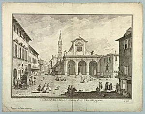 View of Florence, Plate from "Scelta di XXIV Vedute delle principali contrade, piazze, chiese, e palazzi della CittÃ  di Firenze"