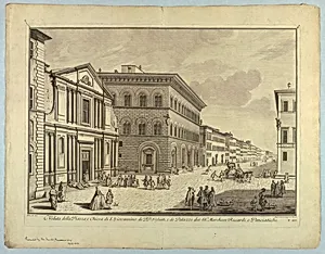 View of Florence, Plate from "Scelta di XXIV Vedute delle principali contrade, piazze, chiese, e palazzi della CittÃ  di Firenze"