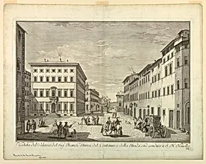 View of Florence, Plate from "Scelta di XXIV Vedute delle principali contrade, piazze, chiese, e palazzi della CittÃ  di Firenze"