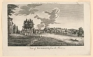View of Richmond, from the River Thames, from Walter Harrison's History of London