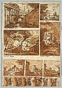 View of the Palazzo Barberini; Six Landscapes by Vincenzo Martinelli; Sixteenth Century Capitals, Bologna