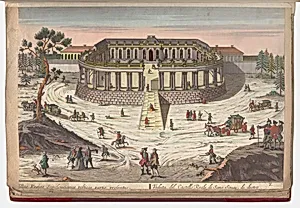 Villae Regiae Sanssouciane posticae partis prospectus (View of the Royal Palace of Sanssouci, from behind)