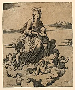 Virgin Seated On the Clouds