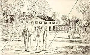 Washington at Mount Vernon (cancelled plate from the portfolio "The Bicentennial Pageant of George Washington")
