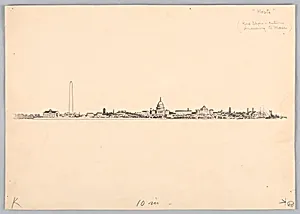 Washington Skyline, Design for Washington Board of Trade Dinner, May 13, 1908