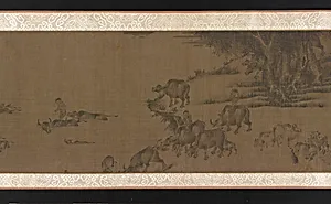 Water Buffaloes and Herd-boys Crossing a Stream