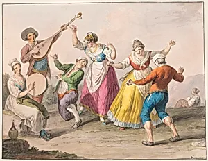 Water color; Tarantella dancers