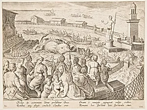 Whale Hunt by the Emperor Claudius in the harbour at Ostia, pl. 19 in the Venationes Ferarum, Avium, Piscium series