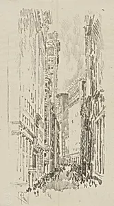 William Street (from portfolio, Lithographs of New York in 1904)