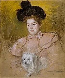 Woman in Raspberry Costume Holding a Dog