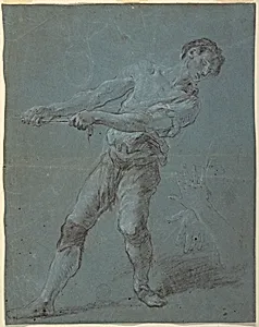 Young Man Pulling a Rope