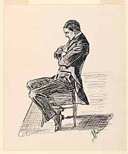 Young Man, Seated, from Scribner's "Eighty Drawings including the Weaker Sex"