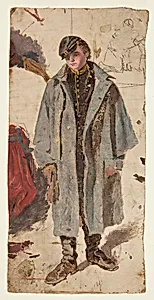 Young Soldier, Sketch of a Soldier Giving Water to a Wounded Companion by Winslow Homer, American, 1836–1910