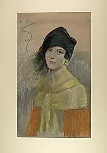 Young Woman in Black Hat