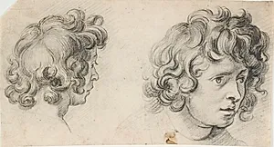2 studier af hoveder efter van Dyck? by Ubekendt