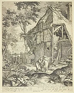 Abraham, der sender Hagar bort by Jacob Matham