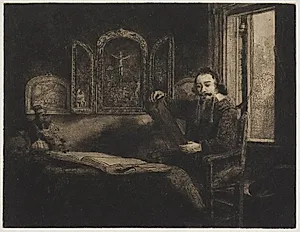 Abraham Francken, kunsthandler by Rembrandt van Rijn