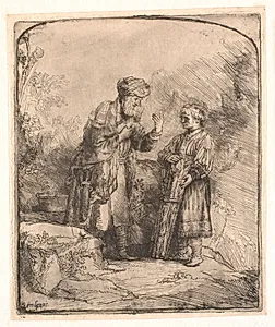Abraham og Isak by Rembrandt van Rijn