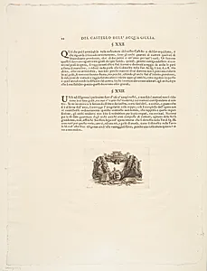 Acqua Giulia-fontænen. Tekstblad med vignet by Giovanni Battista Piranesi