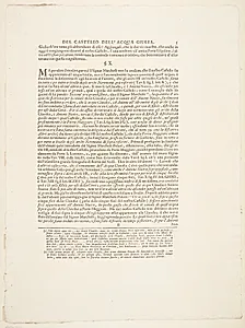 Acqua Giulia-fontænen. Tekstblad by Giovanni Battista Piranesi