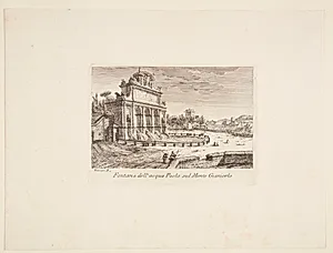 Acqua Paoloa-fontænen på bjerget Janiculum by Giovanni Battista Piranesi