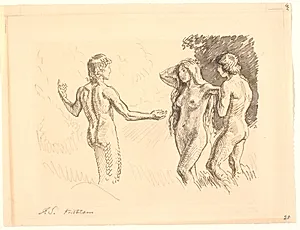 Adam og Eva fristes af slangen by Joakim Skovgaard