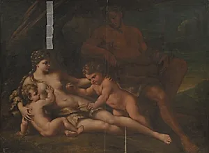 Adam og Eva med Kain og Abel by Nicola Vaccaro