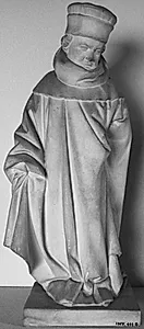 Adelsmand med baret. Johan den Uforfærdede og Margaret af Bayerns sarkofag, figur nr. 71 by Ubekendt