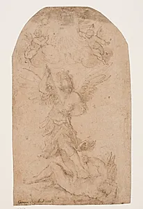 Ærkeenglen Michael besejrer djævlen by Giovanni Segala