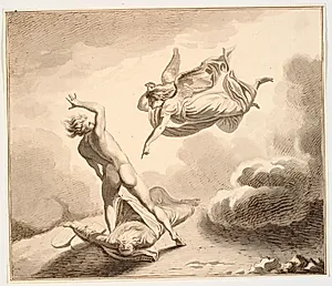 Ærkeenglen Mikael og Satan strides om Moses' lig by J.F. Clemens