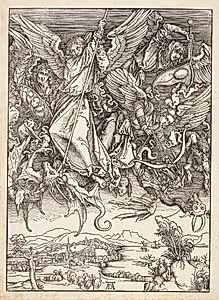 Ærkeenglen Mikael's kamp mod dragen by Albrecht Dürer