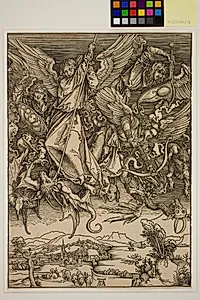 Ærkeenglen Mikael's kamp mod dragen by Albrecht Dürer