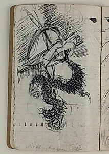 Ærkeenglen Mikaels kamp med dragen by Niels Larsen Stevns