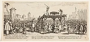 Afstraffelse ved radbrækning by Jacques Callot