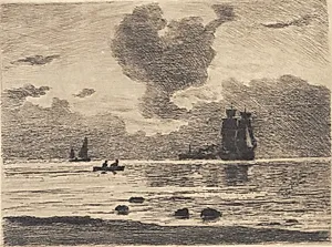 Aften på havet by Carl Locher