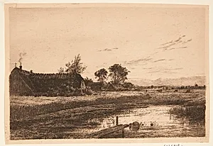 Aften ved en sjællandsk bondegård by Louise Ravn-Hansen