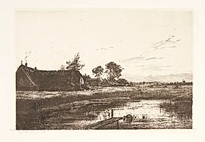 Aften ved en sjællandsk bondegård by Louise Ravn-Hansen
