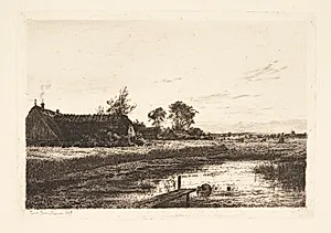 Aften ved en sjællandsk bondegård by Louise Ravn-Hansen